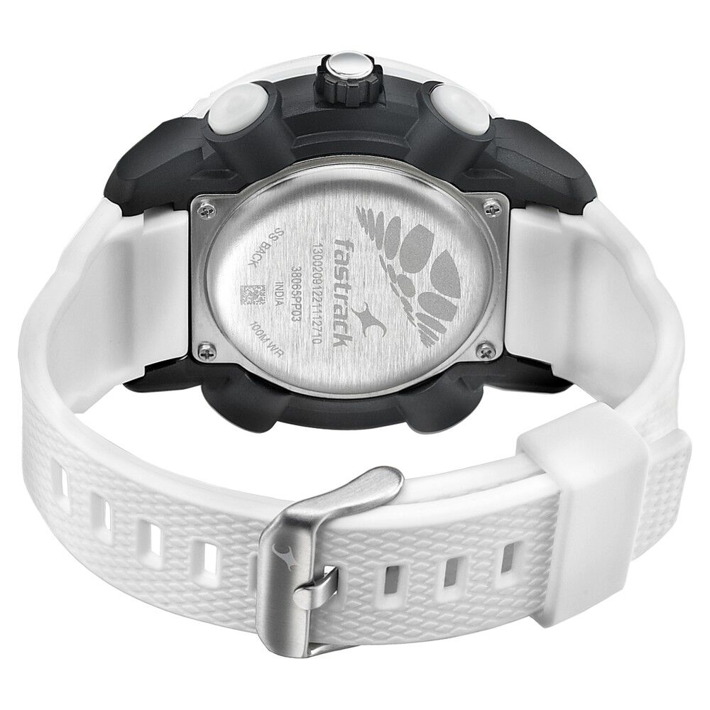 Buy Online Fastrack Streetwear White Dial with White Colour Strap Watch for Guys ns38065pp03 Titan