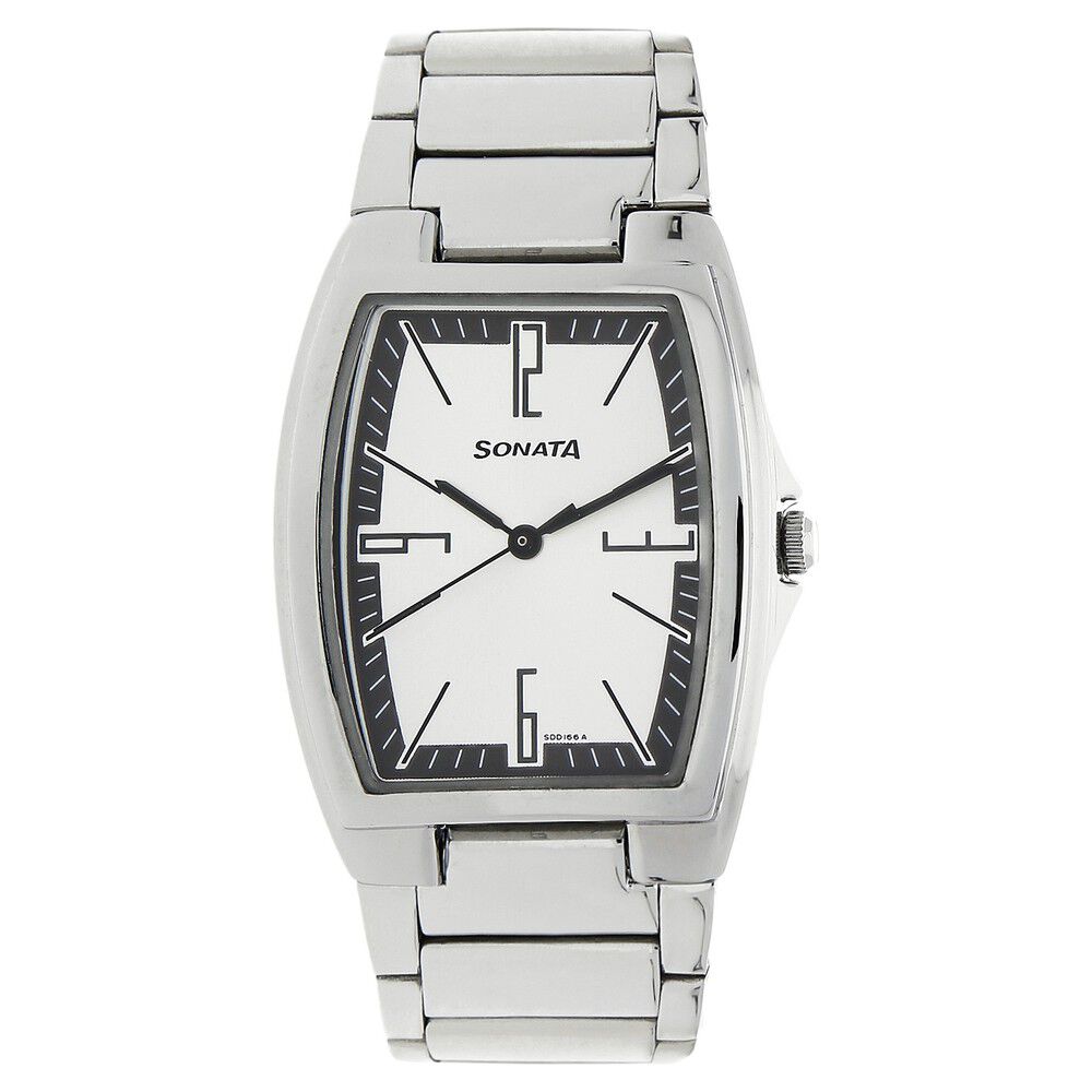 Sonata on sale rectangular watch