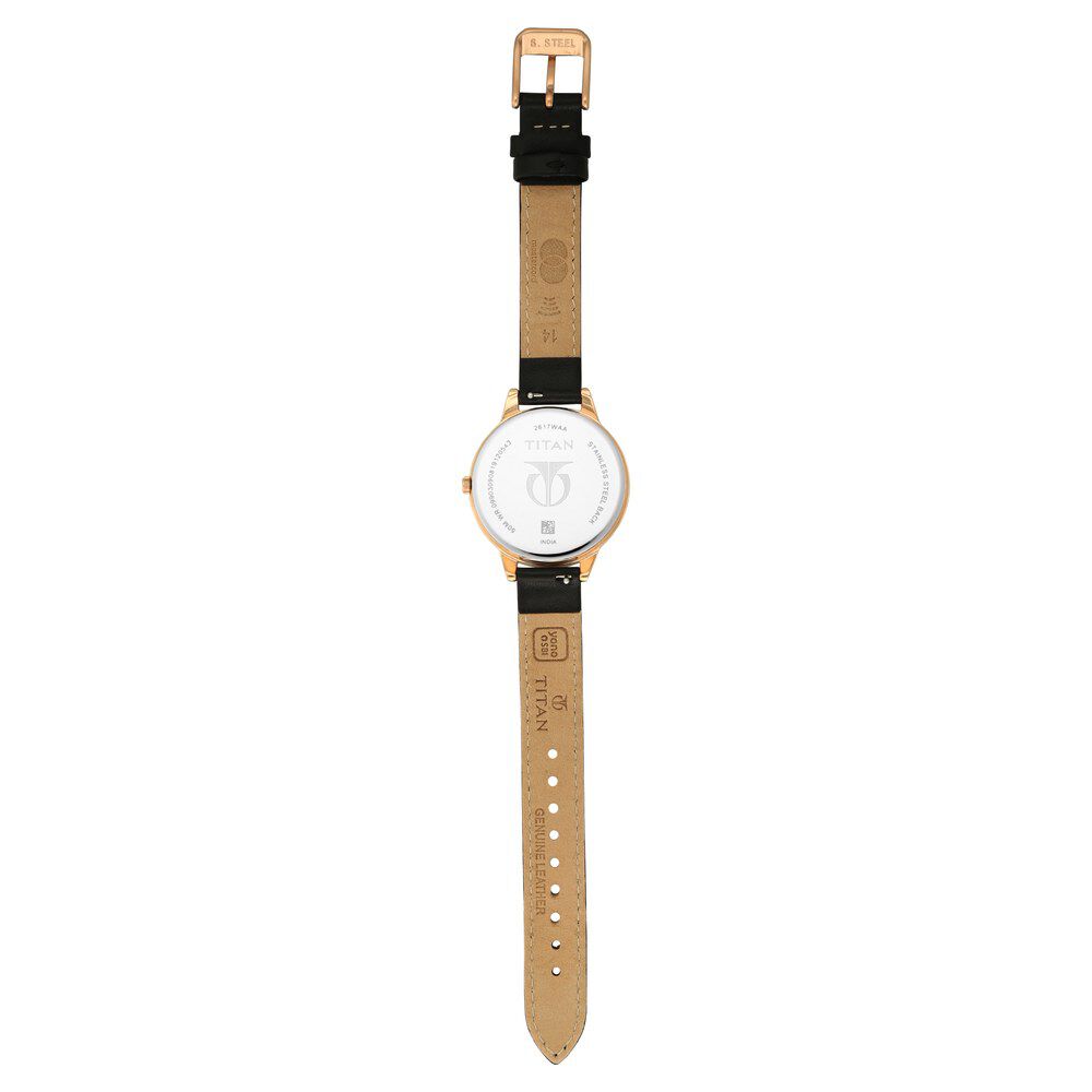 Buy Online Titan Pay Black Dial Quartz Multifunction Leather Strap watch for Women 2617wl04 Titan