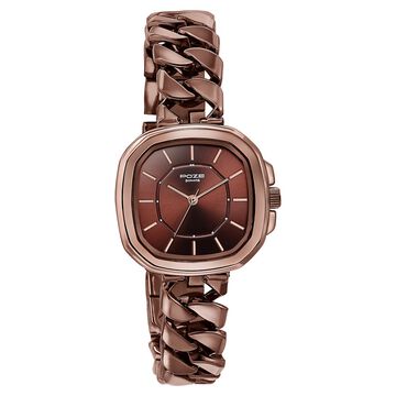 Sonata Poze Quartz Analog Brown Dial Metal Strap Watch For Women