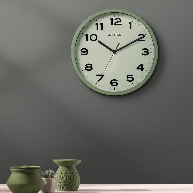 Titan Classic Light Green Wall Clock with Silent Sweep Technology - 30 cm x 30 cm (Medium) - image number 1