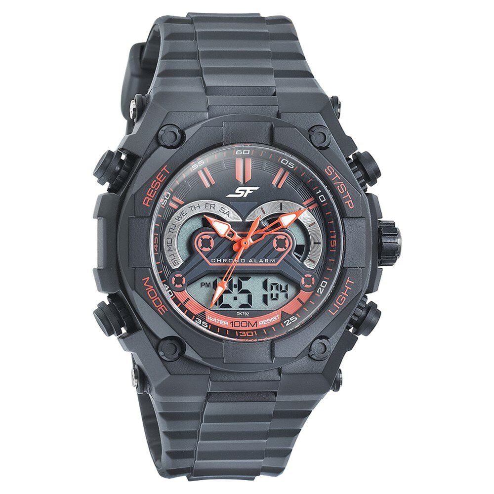 Buy Online SF Quartz Analog Digital Black Dial Watch for Men np77030pp05 Titan