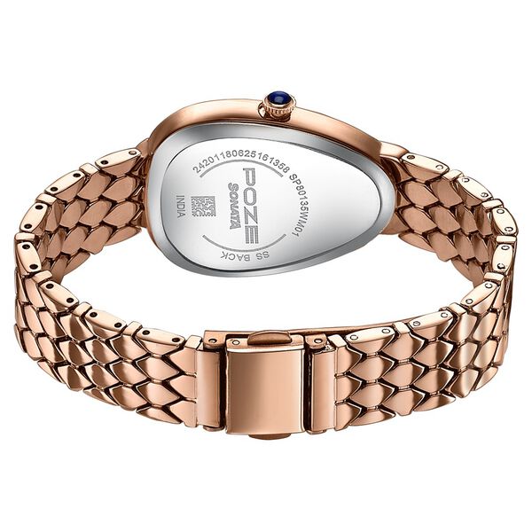 Sonata Poze Quartz Analog Mother of Pearl Dial Rose Gold Metal Strap Watch For Women - image number 6