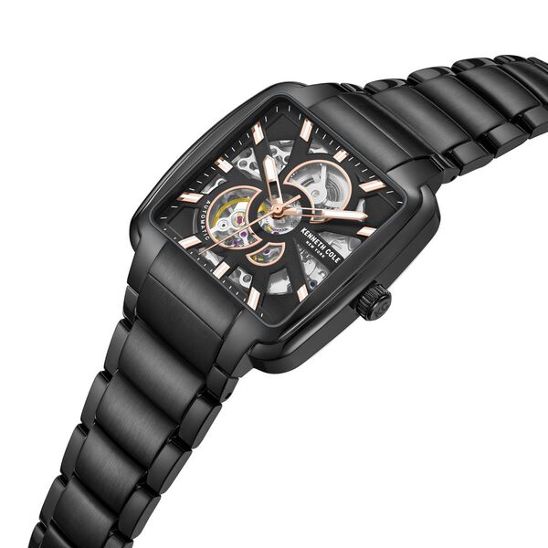 Kenneth Cole Automatic Black Dial Black Stainless Steel Strap Watch For Men - image number 3