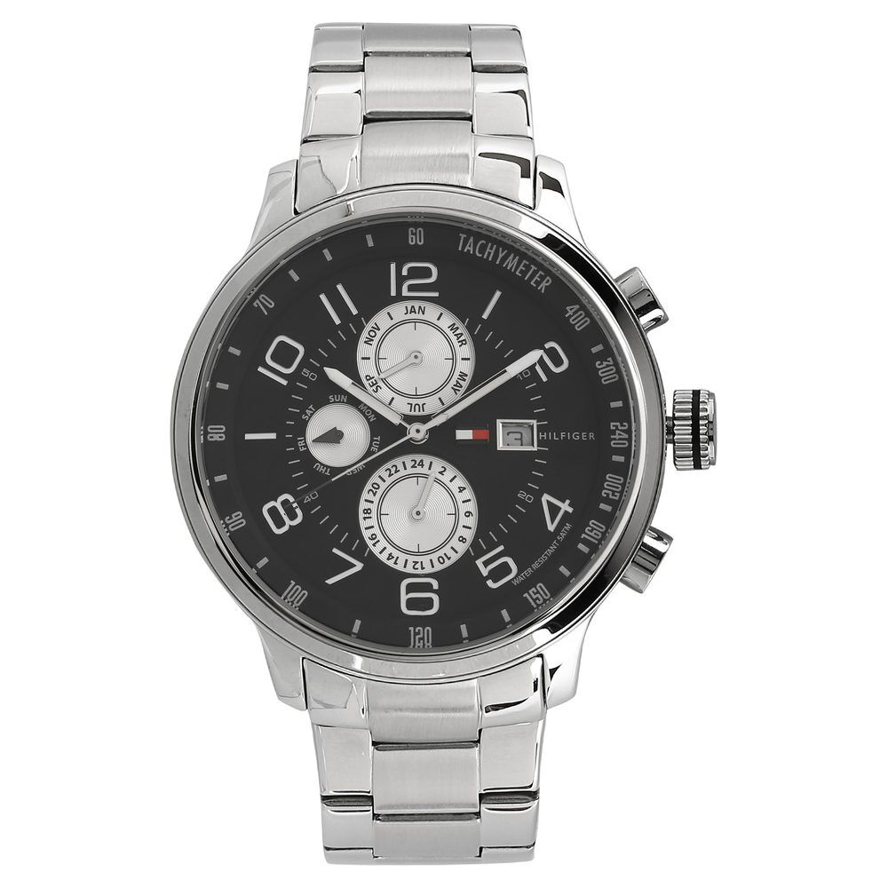 Buy Online Tommy Hilfiger Quartz Analog Black Dial Stainless Steel Strap Watch for Men nath1790860 Titan