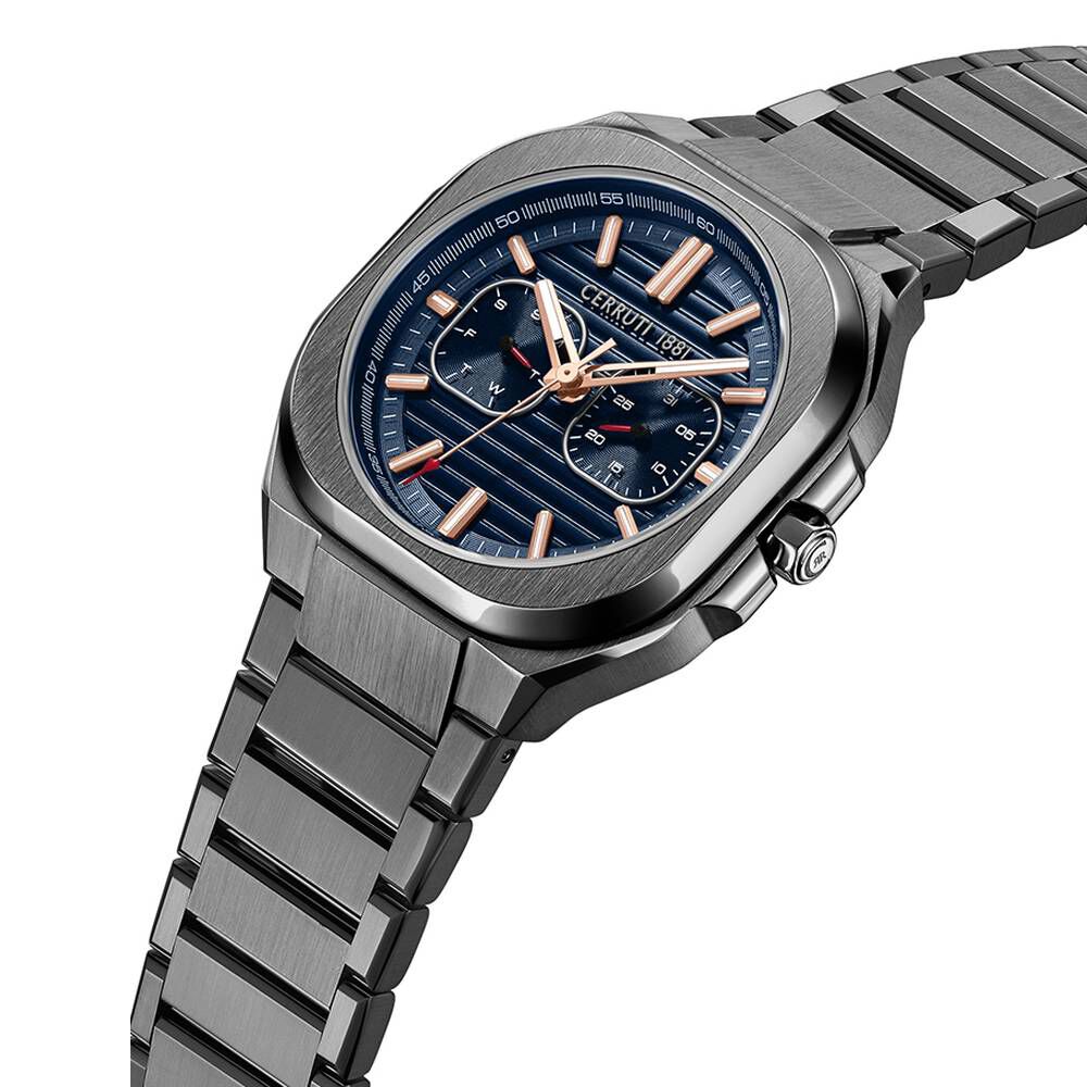 一休 2/2 Buy Online Cerruti 1881 Quartz Multifunction Blue Dial Grey