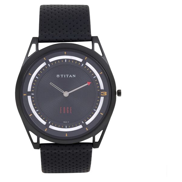 Titan Quartz Analog Black Dial Leather Strap Watch for Men - image number 0