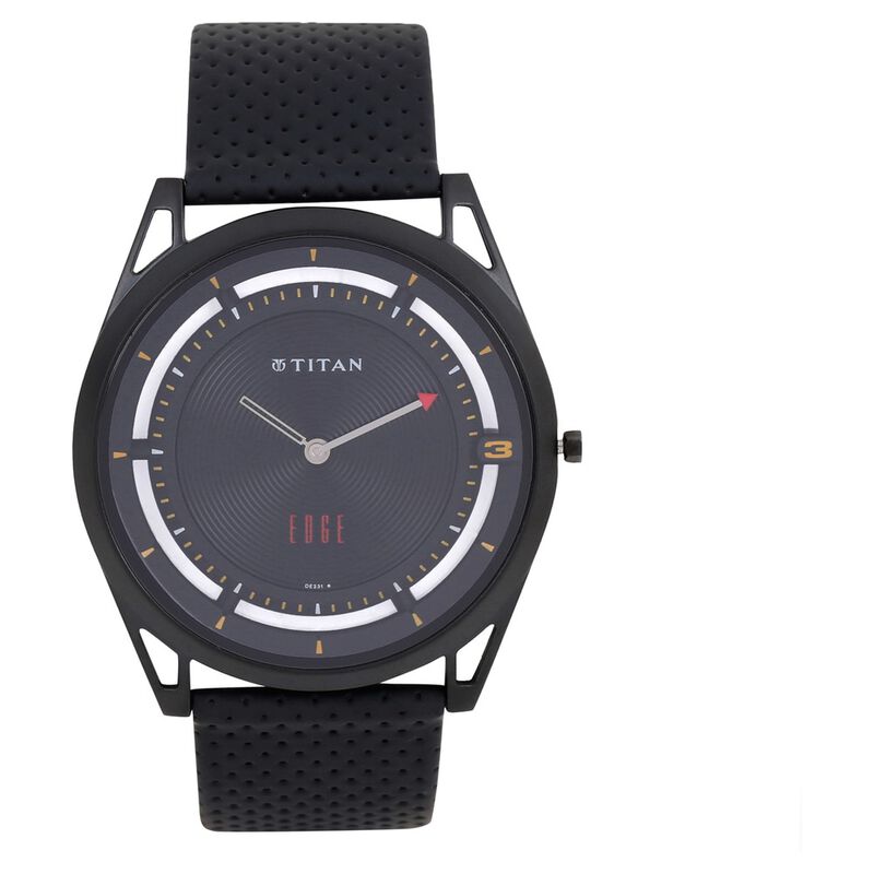 Titan Quartz Analog Black Dial Leather Strap Watch for Men