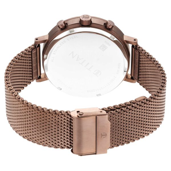 Titan Purple Two Toned Dial Analog with Day and Date Stainless Steel Strap watch for Men - image number 4