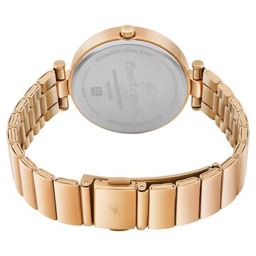 Fastrack MetaWe Quartz Analog Rose Gold Dial Stainless Steel Strap Watch For Girls