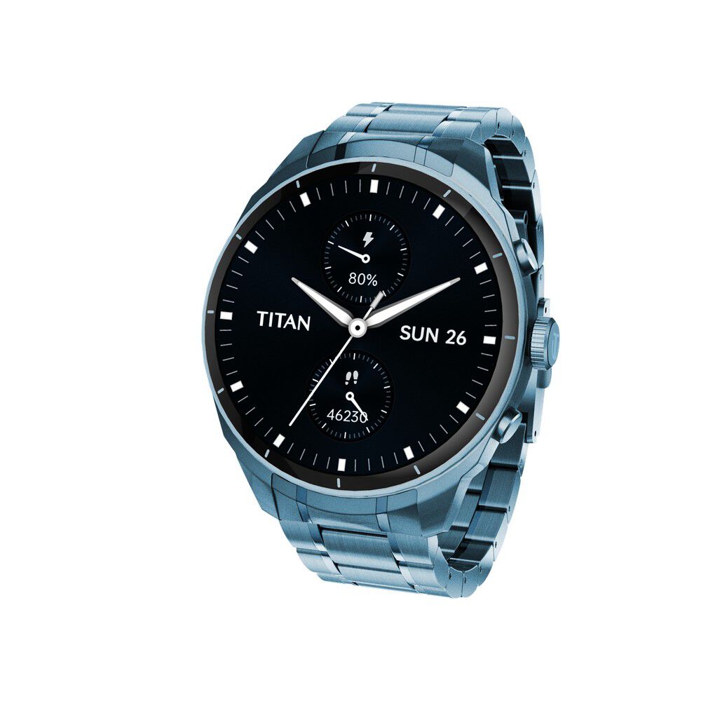 Buy Online Titan Heritage Premium Smartwatch with All SS Design 3.6 CM AMOLED Display BT Calling Advanced Chipset Titan Health 90207qm01 p Titan