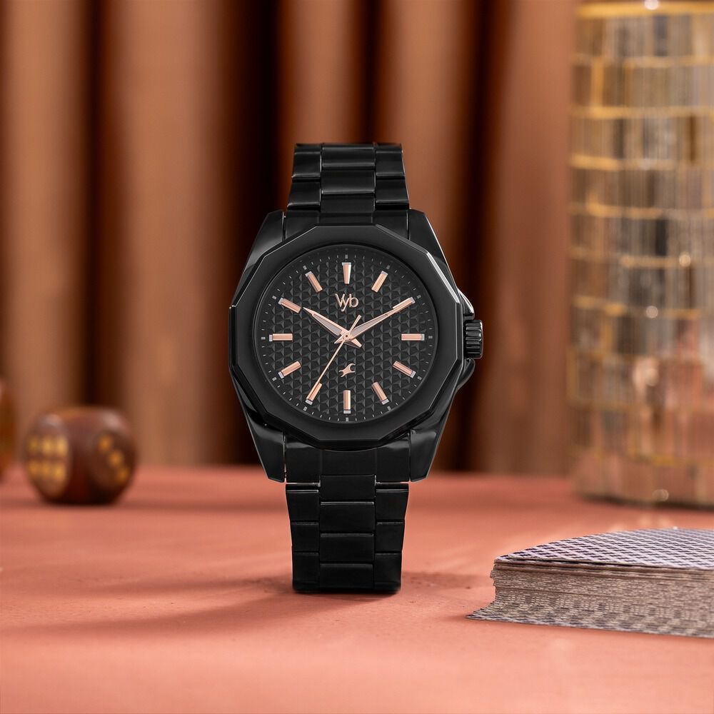 Buy Online Vyb Challenger By Fastrack Quartz Analog Black Dial