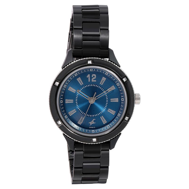 Fastrack Modular Quartz Analog Blue Dial Stainless Steel Strap Watch for Girls