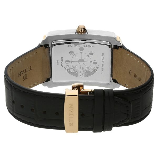 Titan Moonphase Black Dial Stainless Steel Strap watch for Men - image number 3