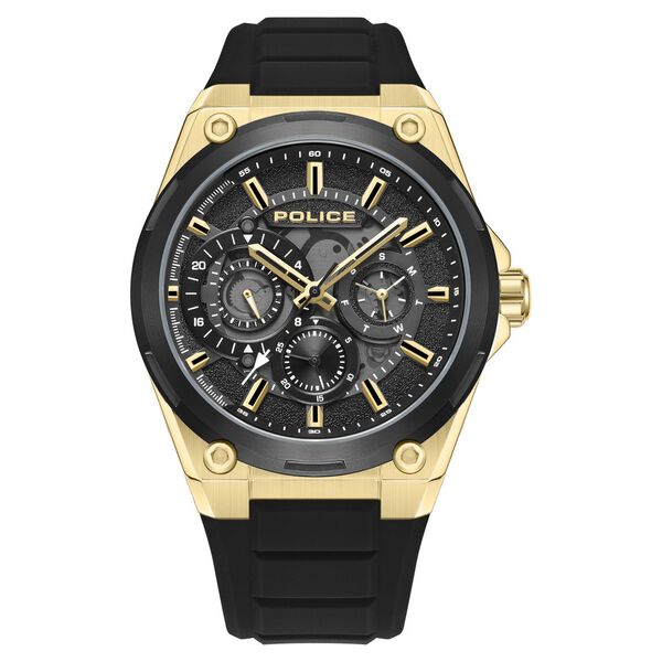 Police Quartz Multifunction Black Silicone Strap for Men - image number 0
