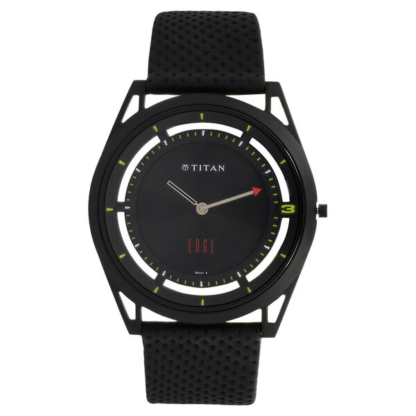 Titan Quartz Analog Black Dial Leather Strap Watch for Men - image number 0