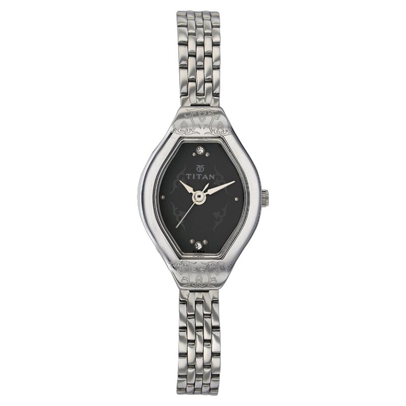 Titan Quartz Analog Black Dial Watch for Women