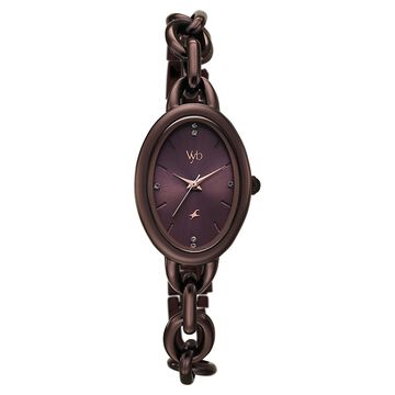 Vyb Manifester By Fastrack Quartz Analog Brown Dial Brown Metal Strap Watch For Girls