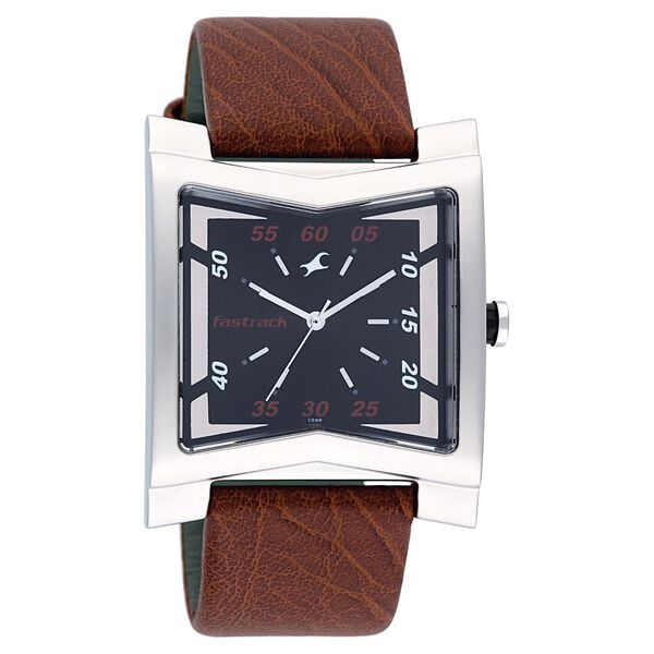 Fastrack Quartz Analog Black Dial Leather Strap Watch for Guys - image number 0