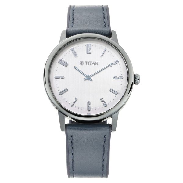 Titan Athleisure Grey Dial Analog Leather Strap Watch for Men - image number 1