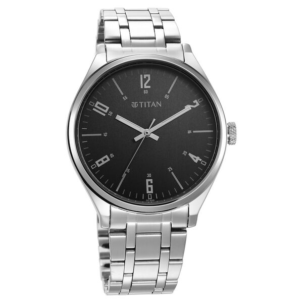 Titan Wrist Wit Quartz Analog Grey Dial Stainless Steel Strap Watch for Men - image number 1