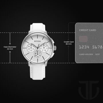 Titan Light leathers Multifunction Silver Dial Leather Strap Watch For Men