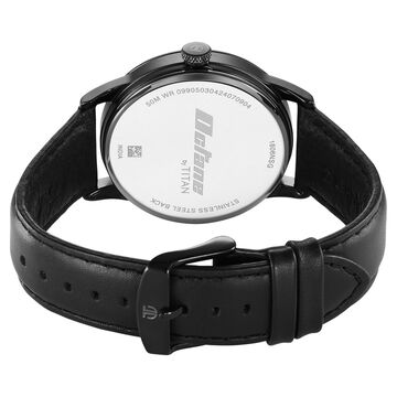 Titan Octane Quartz Analog with Date Black Dial With Black Leather Strap Watch For Men