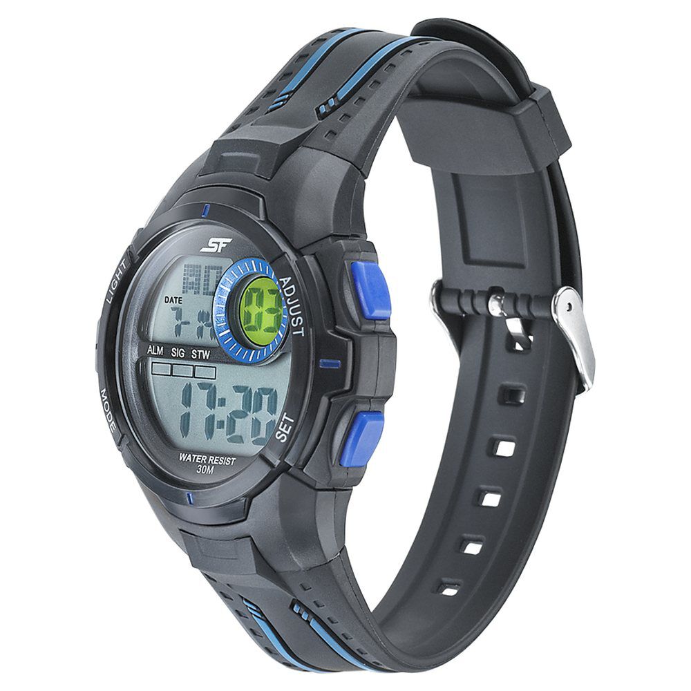 Buy Online SF Digital Dial Black PU Strap Watch for Men