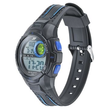 SF Digital Dial Black PU Strap Watch for Men