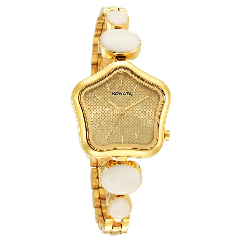 Sonata gold watches for hotsell ladies