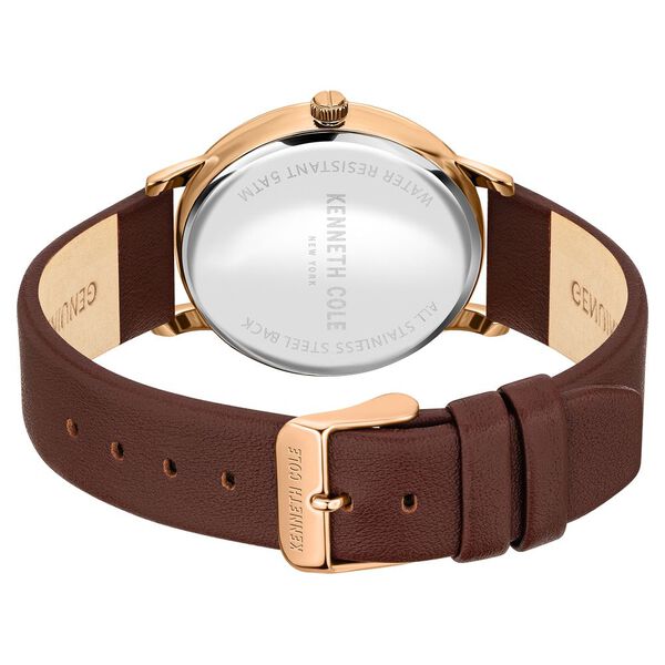 Kenneth Cole Quartz Analog Grey Dial Leather Strap Watch for Men - image number 2