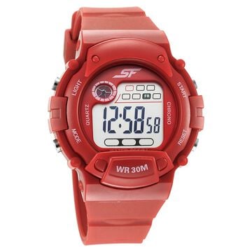Sonata Digital Dial Red Plastic Strap Watch for Men