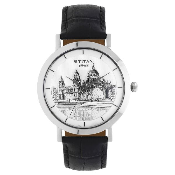 Titan Forever Kolkata Off White Dial Analog Leather Strap watch for Men - image number 0