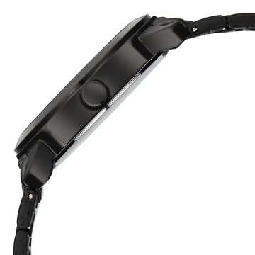 Vyb Challenger By Fastrack Quartz Analog Black Dial Black Stainless Steel Strap Watch For Guys