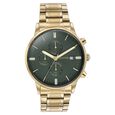 Sonata Quartz Multifunction Green Dial Golden Stainless Steel Strap Watch For Men - image number 1
