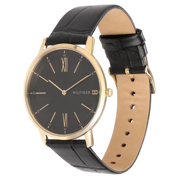 Tommy Hilfiger Quartz Analog Black Dial Leather Strap Watch for Men - image number 2