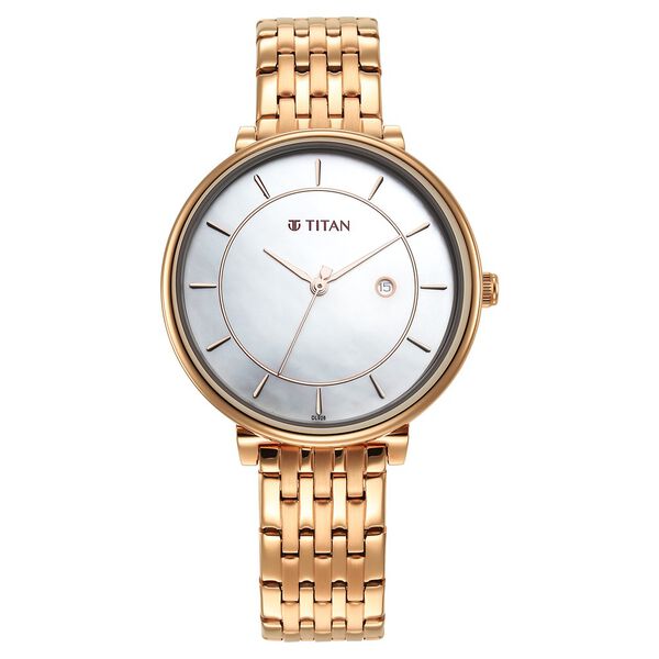 Titan Premium Workwear White Dial Analog with Date Stainless Steel Strap watch for Women - image number 1