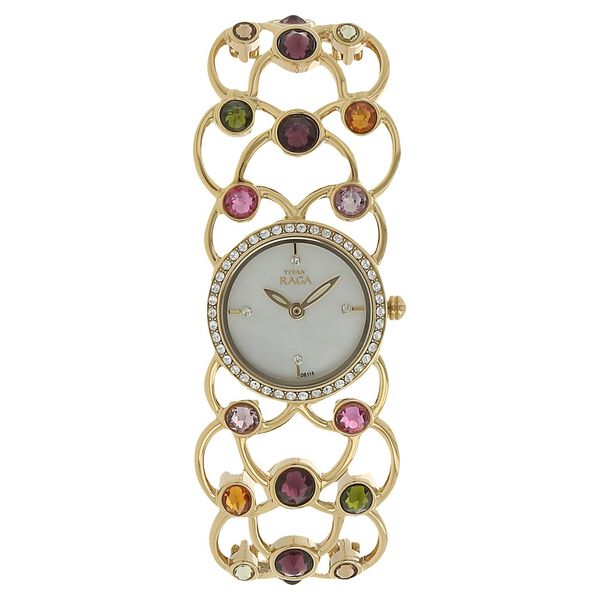 Titan Raga Mother of Pearl Dial Women Watch With Metal Strap - image number 0