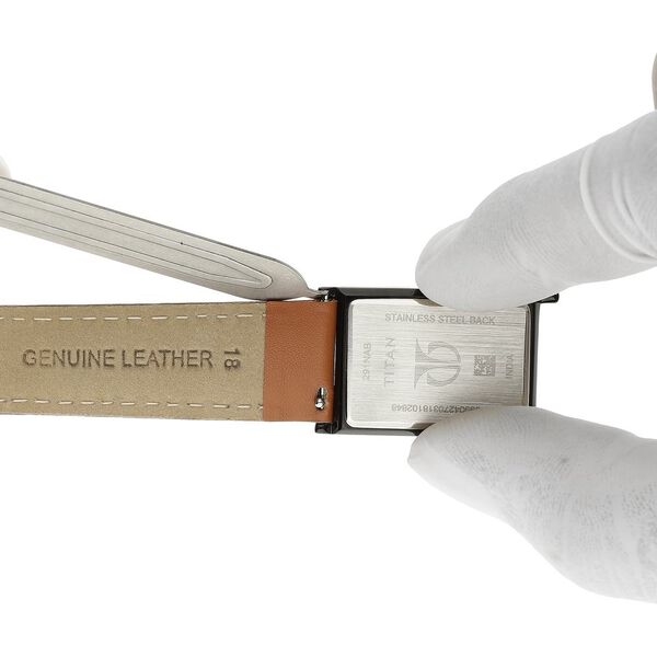 22 mm Tan Genuine Leather Strap for Men - image number 5