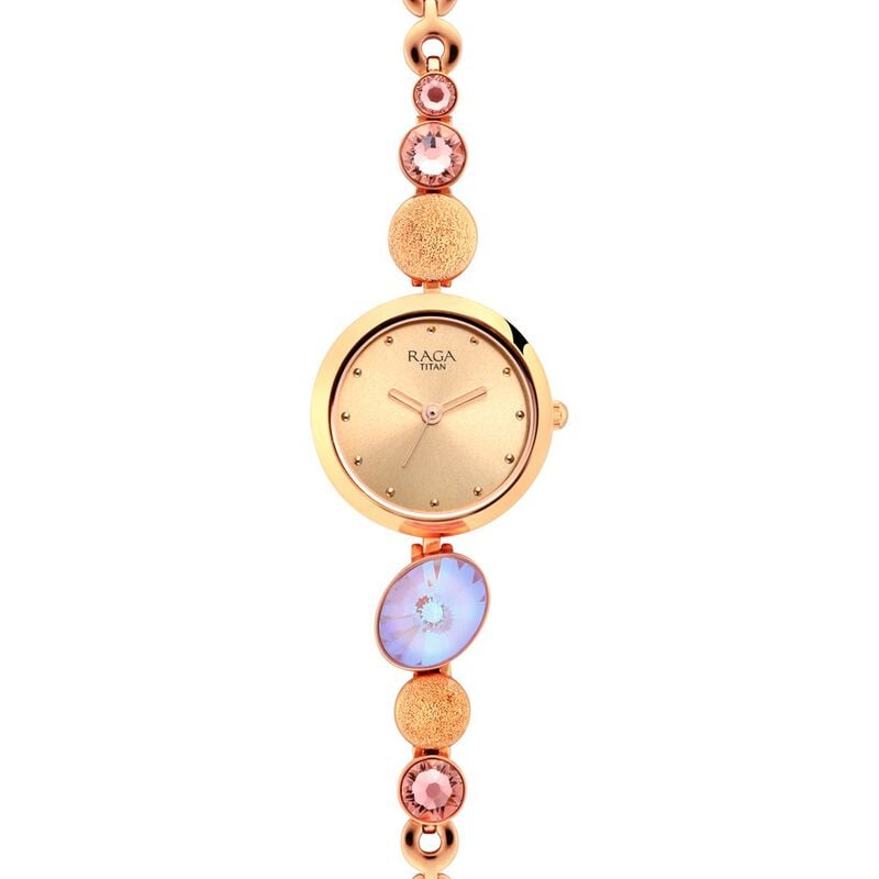 Raga Women's Charm: Elegant Mother of Pearl Dial with Ornate Strap Watch - image number 2