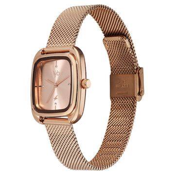 Vyb Minimalist By Fastrack Quartz Analog Pink Dial Metal Strap Watch For Girls