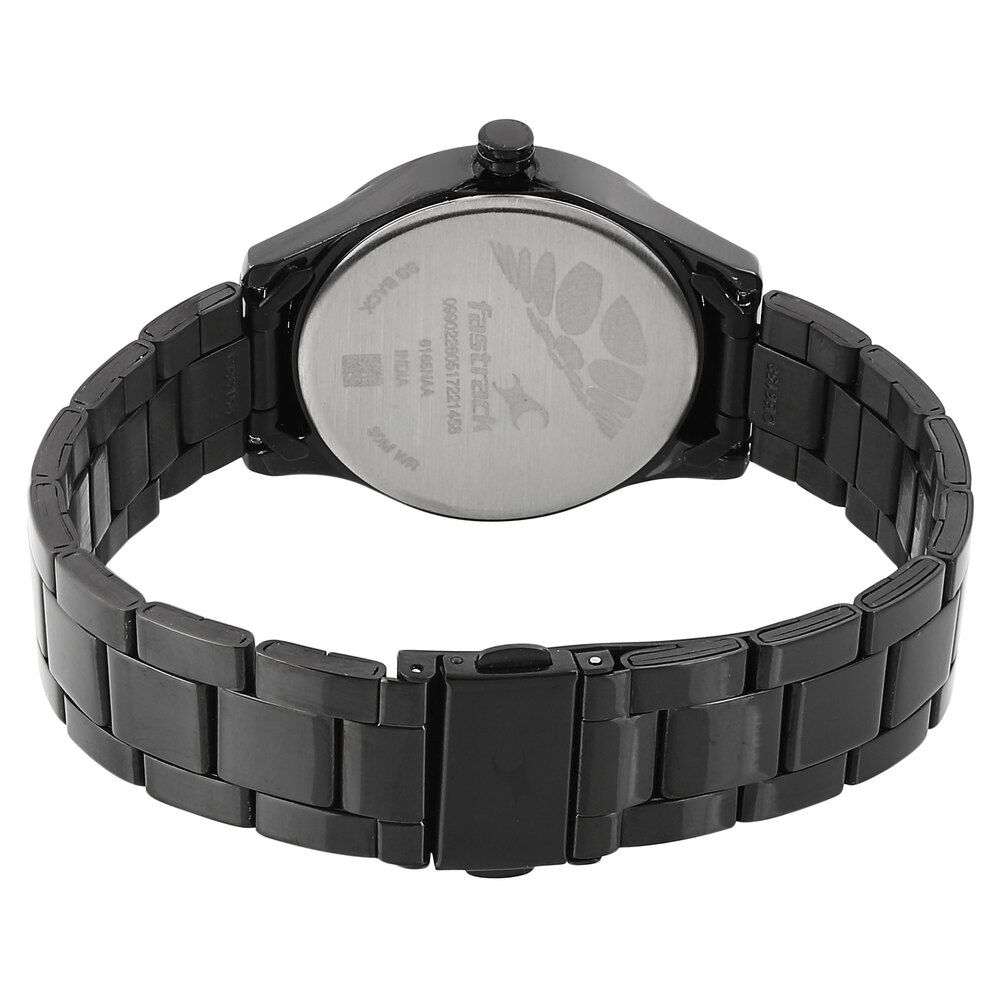 Buy Online Fastrack All Nighters Quartz Analog Black Dial Metal Strap Watch for Girls ns6165nm01 Titan
