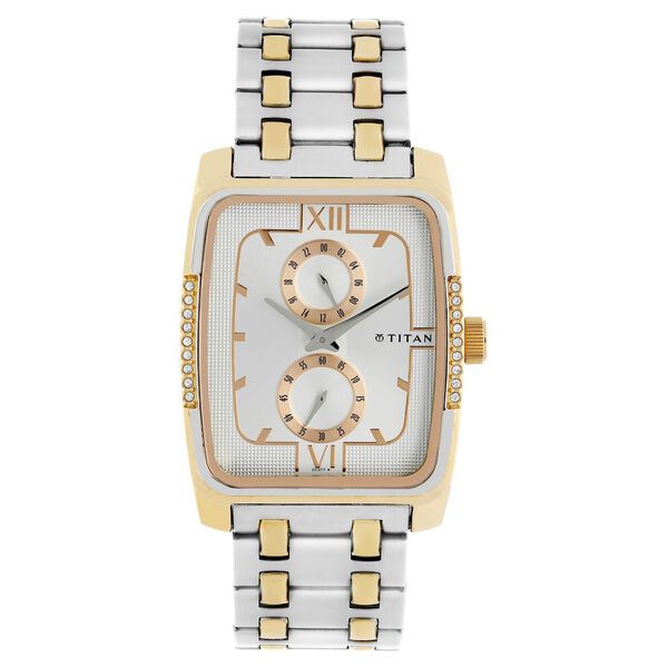 Titan Quartz Analog Silver Dial Stainless Steel Strap Watch for Men - image number 0