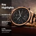 Titan Neo Splash Quartz Multifunction Black Dial Stainless Steel Strap Watch for Men - image number 2