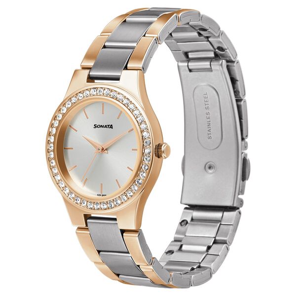 Sonata Blush It Up Silver Dial Women Watch With Stainless Steel Strap - image number 1