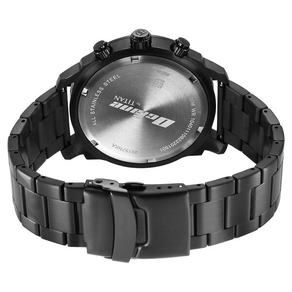Titan Octane Classic Sporty Quartz Chronograph Black Dial Stainless Steel Strap watch for Men - image number 4