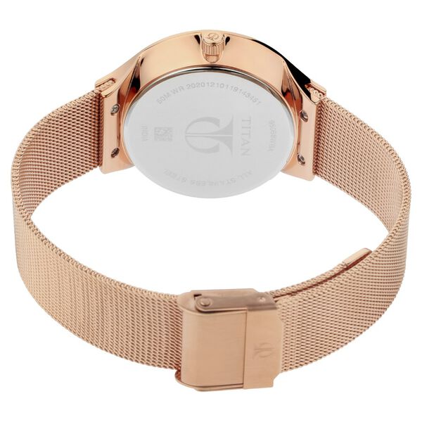 Titan Workwear Brown Dial Women Watch With Metal Strap - image number 4