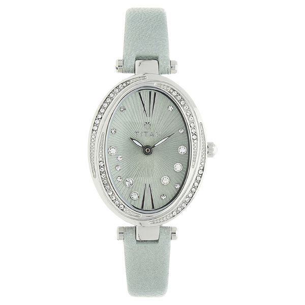 Titan Quartz Analog Green Dial Leather Strap Watch for Women - image number 0