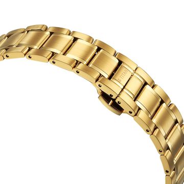 Titan Edge Metal Golden Dial Stainless Steel Strap Watch for Men