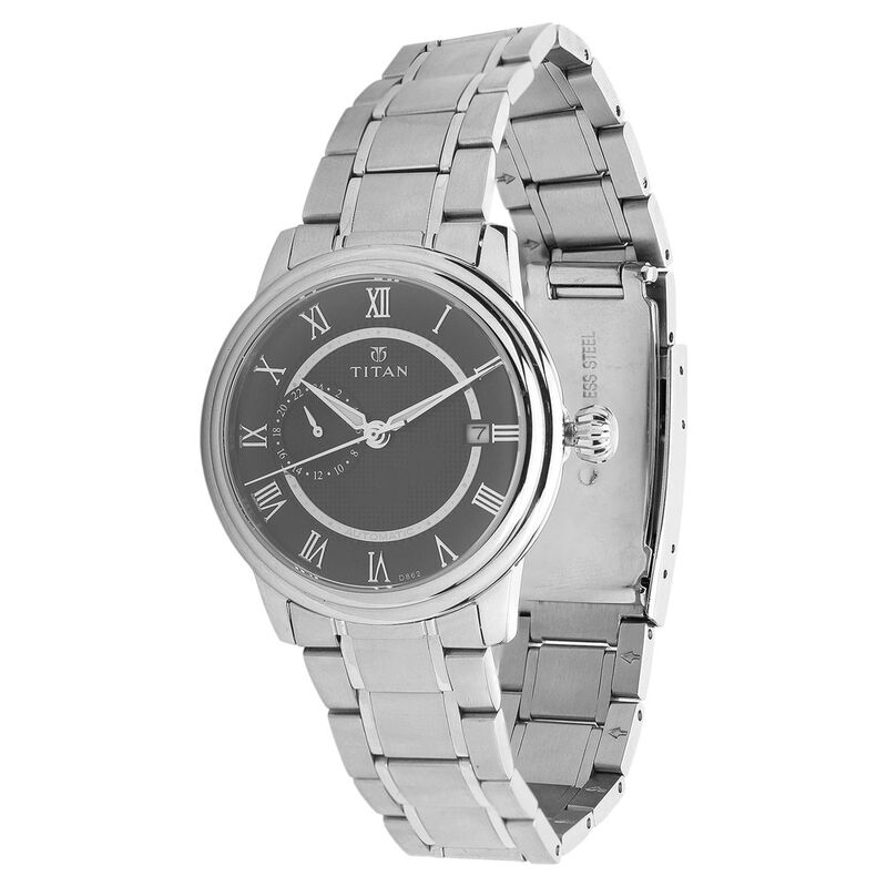 Buy Online Titan Quartz Multifunction Black Dial Watch for Men